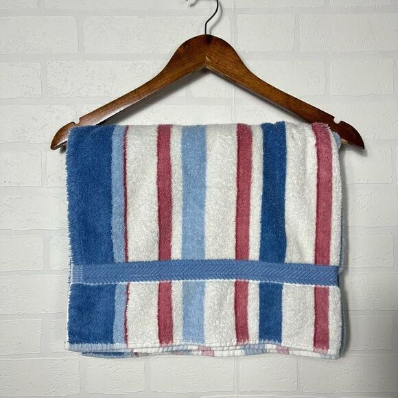 Vintage Cannon Combed Cotton Bath Towel Striped - Picture 1 of 10